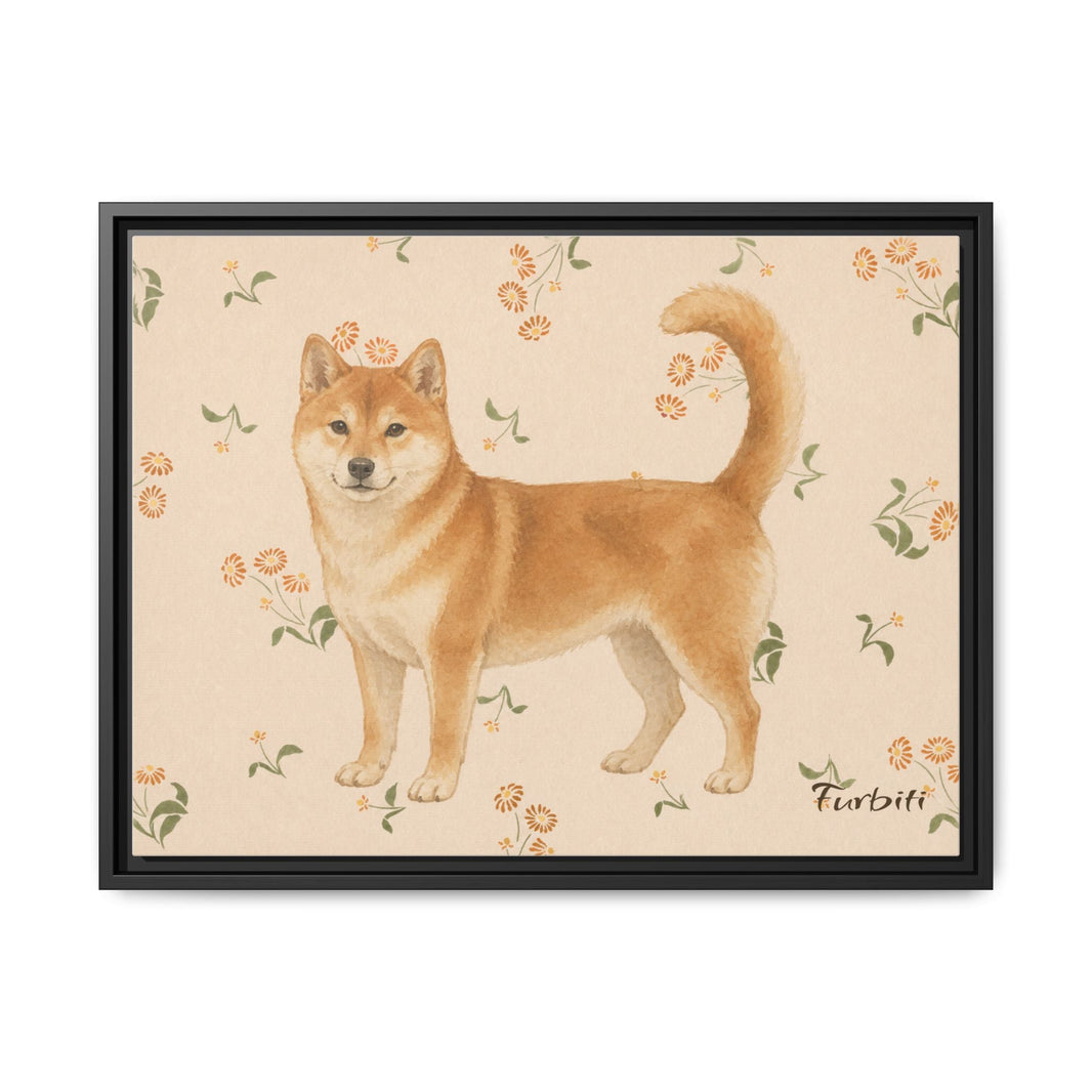 Florale Shiba-Landschaft auf Leinwand