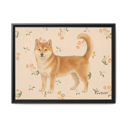 Floral Shiba Landscape Canvas