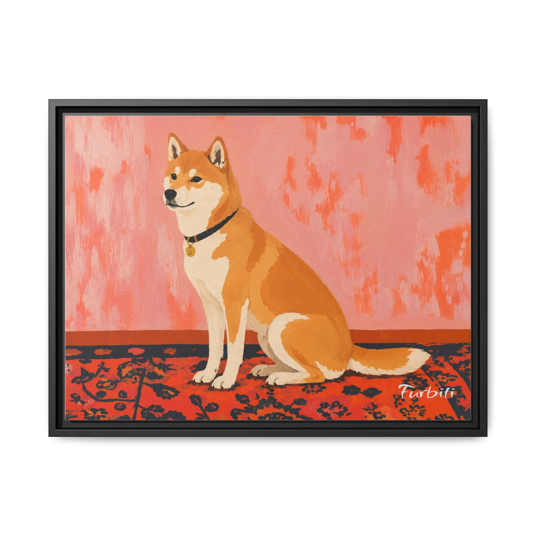 Orange Shiba Landschafts-Leinwand