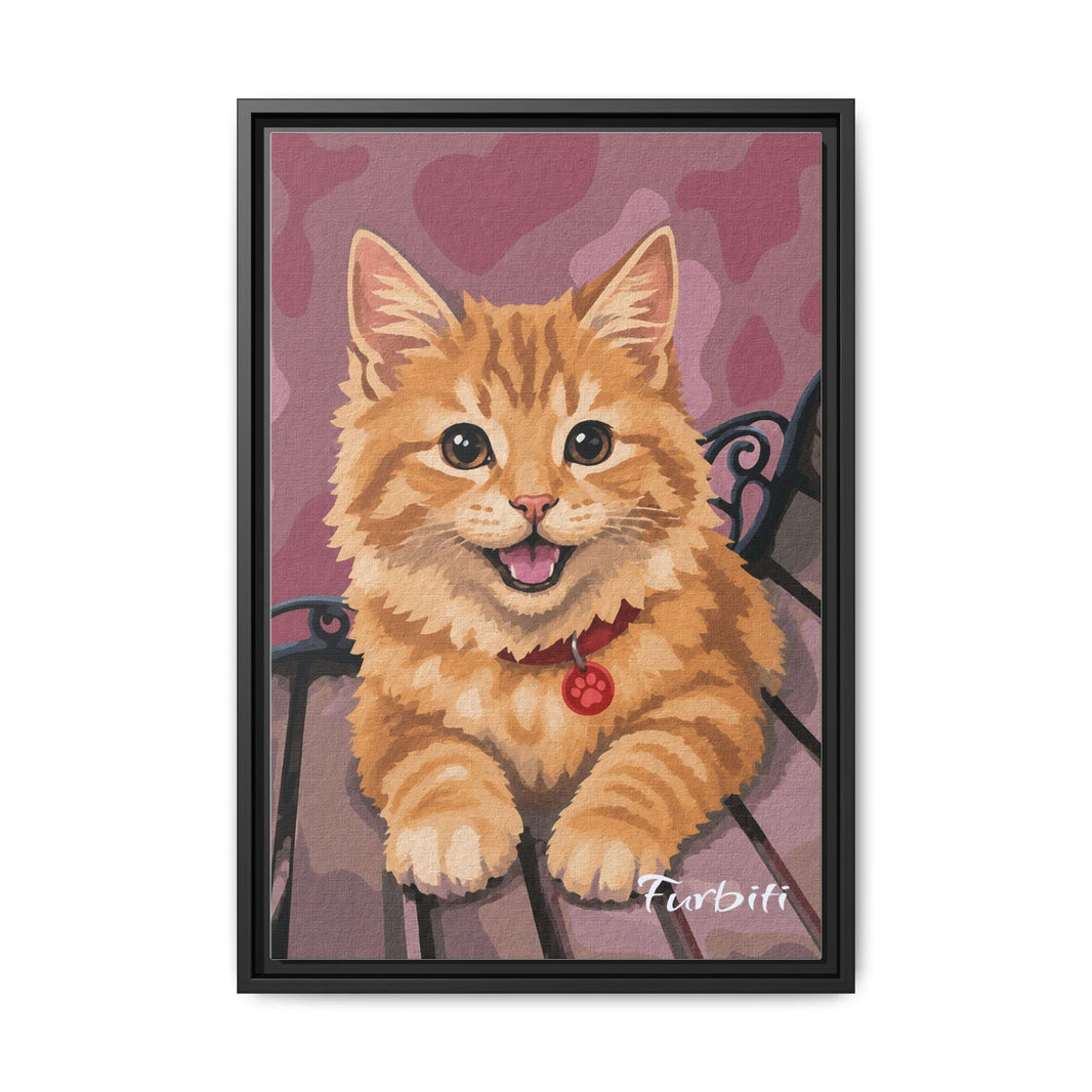 Katzenporträt rosa Herzen
