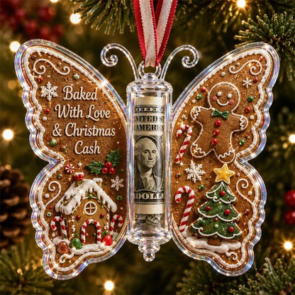 🔥Last Day 49% OFF🦋💵 Christmas Cash Gift Butterfly Ornament – Holiday Money Holder Keepsake 🎄✨