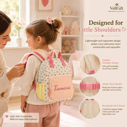 Personalized Strawberry Toddler Backpack