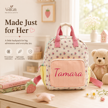Personalized Strawberry Toddler Backpack