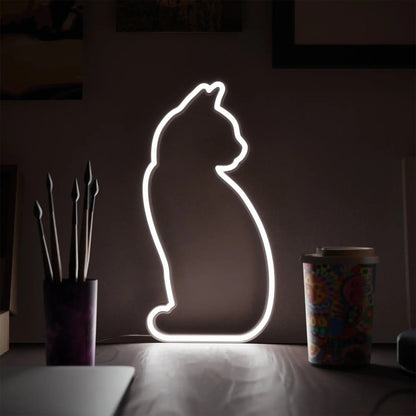 Katzenlicht Sitzende LED-Neonleuchte > Sitzende