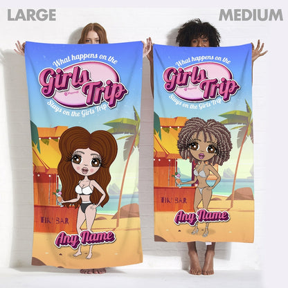 ClaireaBella Womens Personalised Beach Towel - Girls Trip