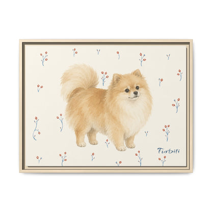 Cremefarbener Pomeranian auf Leinwand
