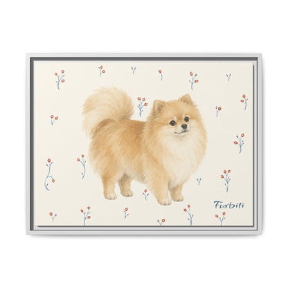 Cremefarbener Pomeranian auf Leinwand