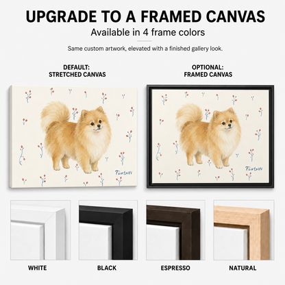 Cremefarbener Pomeranian auf Leinwand