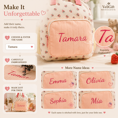 Personalized Strawberry Toddler Backpack
