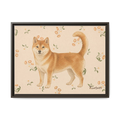 Floral Shiba Landscape Canvas