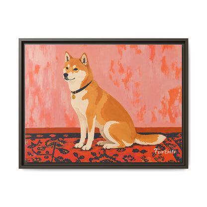 Orange Shiba Landschafts-Leinwand