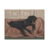 Resting Black Dog Canvas