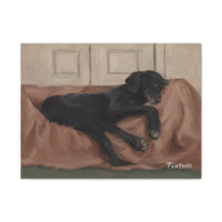 Resting Black Dog Canvas