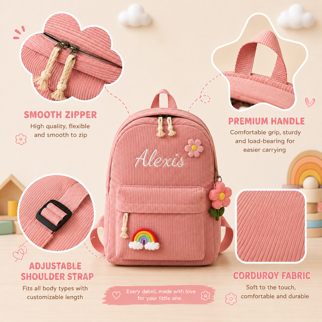 Personalized Meadow Corduroy Backpack