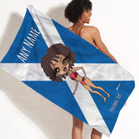 ClaireaBella Womens Personalised Beach Towel - Scottish Flag