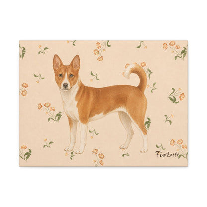 Floral Shiba Landscape Canvas