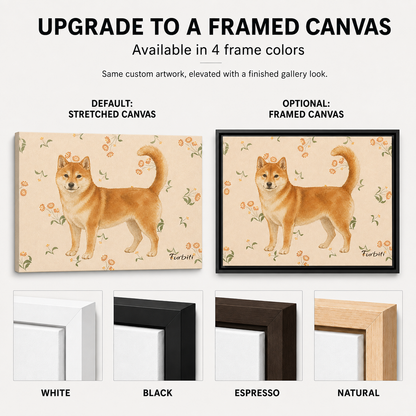 Floral Shiba Landscape Canvas