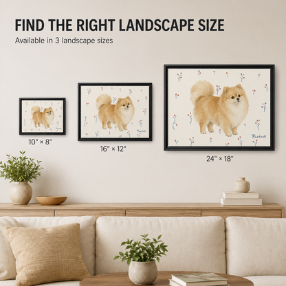 Cremefarbener Pomeranian auf Leinwand
