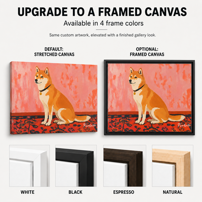 Orange Shiba Landschafts-Leinwand