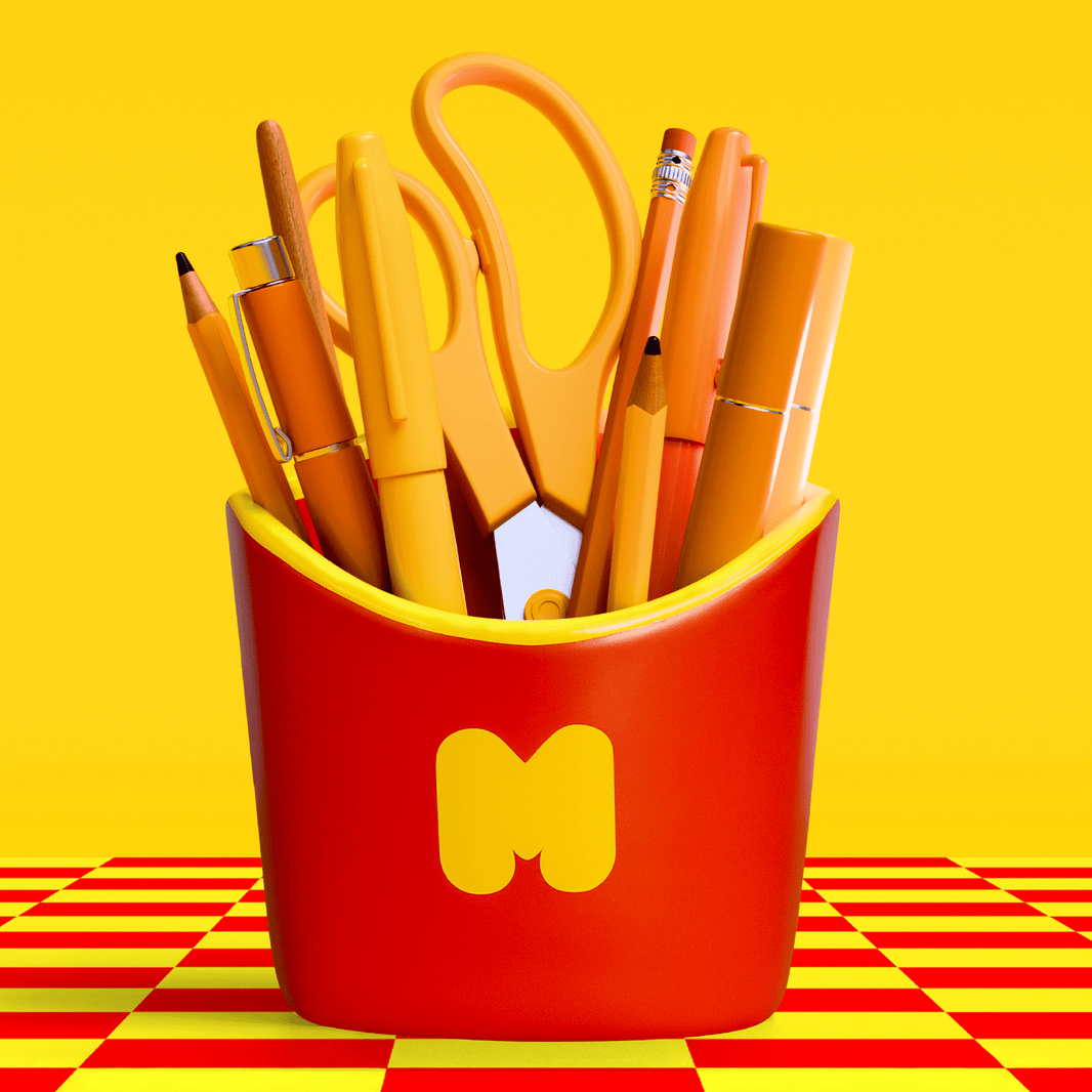 Fries 'N' Scribes Keramik-Stiftebecher