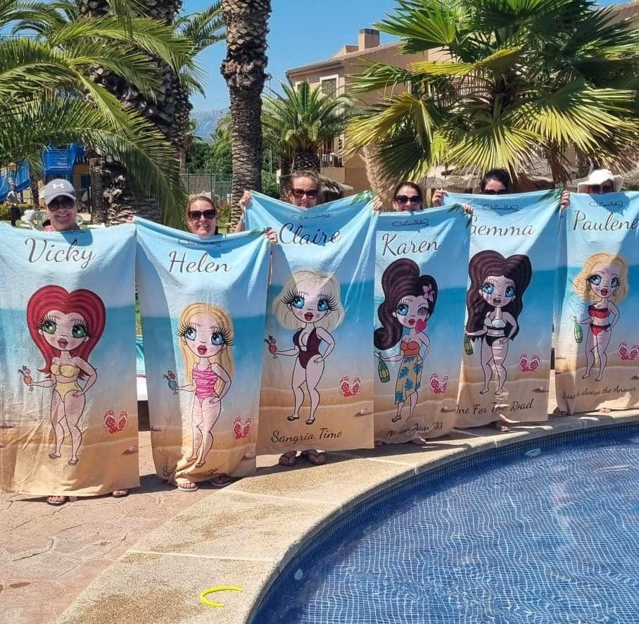 ClaireaBella Womens Personalised Beach Towel - Beach Print
