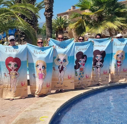 ClaireaBella Womens Personalised Beach Towel - Beach Print