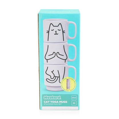Hilarious Cat Yoga Novelty Mug Set