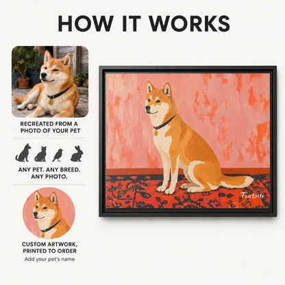 Orange Shiba Landschafts-Leinwand