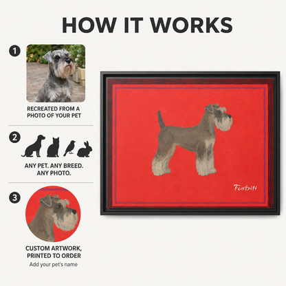 Red Schnauzer Landscape Canvas