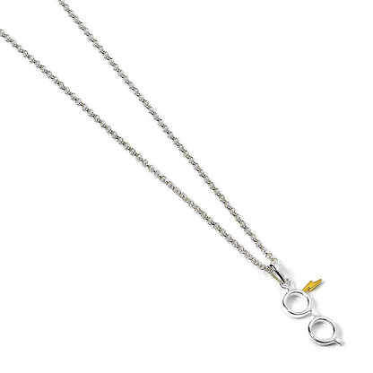 Harry Potter Sterling Silver Glasses and Lightning Bolt Necklace