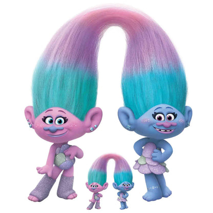 Trolls World Tour Sisters Satin  Chenile Oversized Cardboard Cut Out