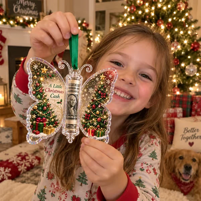 🔥Last Day 49% OFF🦋💵 Christmas Cash Gift Butterfly Ornament – Holiday Money Holder Keepsake 🎄✨