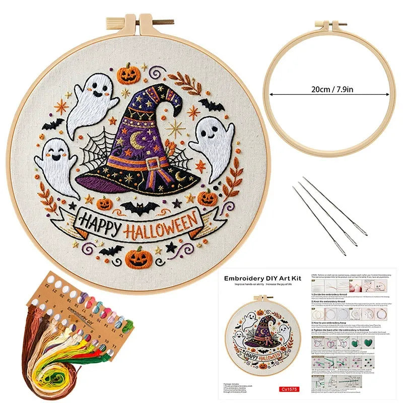 Halloween DIY Embroidery Craft Kit for Adults & Beginners