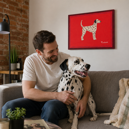 Red Schnauzer Landscape Canvas