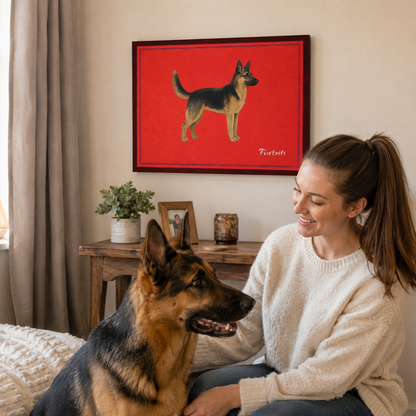 Red Schnauzer Landscape Canvas