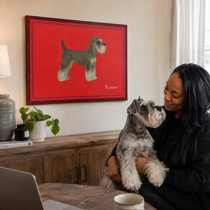 Red Schnauzer Landscape Canvas