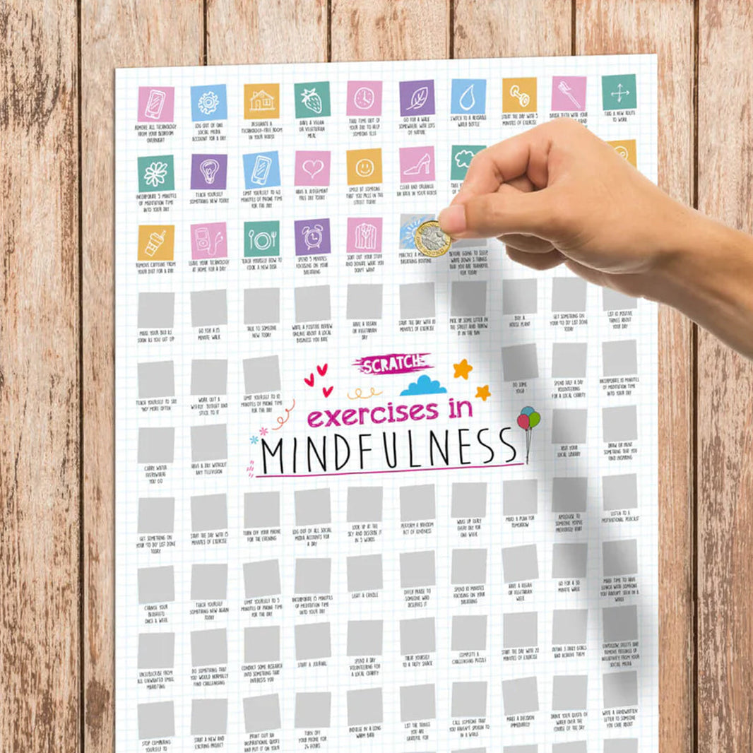 100 Day Mindfulness Challenge Scratch Poster