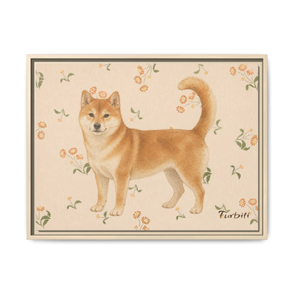 Floral Shiba Landscape Canvas