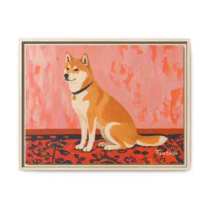 Orange Shiba Landschafts-Leinwand