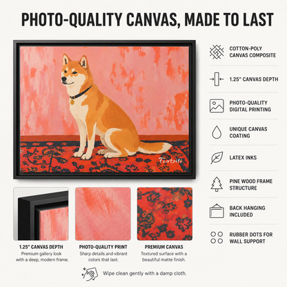 Orange Shiba Landschafts-Leinwand