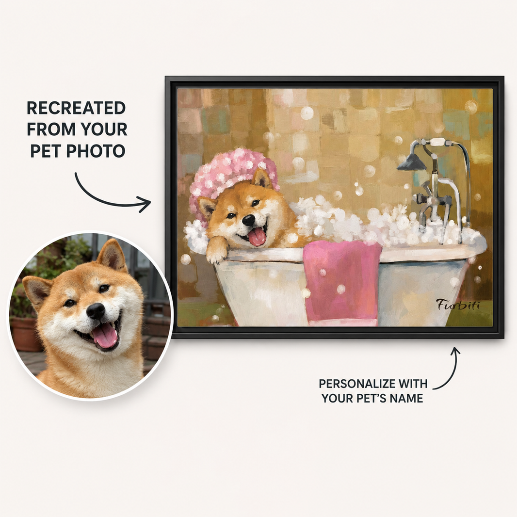 Badezeit Shiba Leinwand