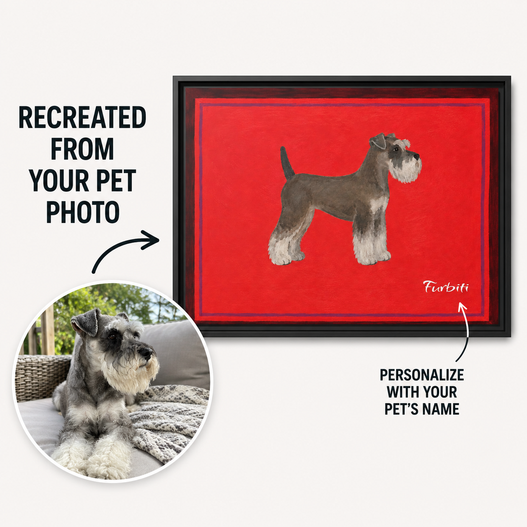 Red Schnauzer Landscape Canvas