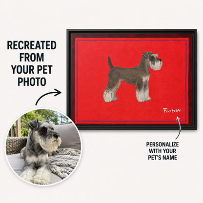 Red Schnauzer Landscape Canvas