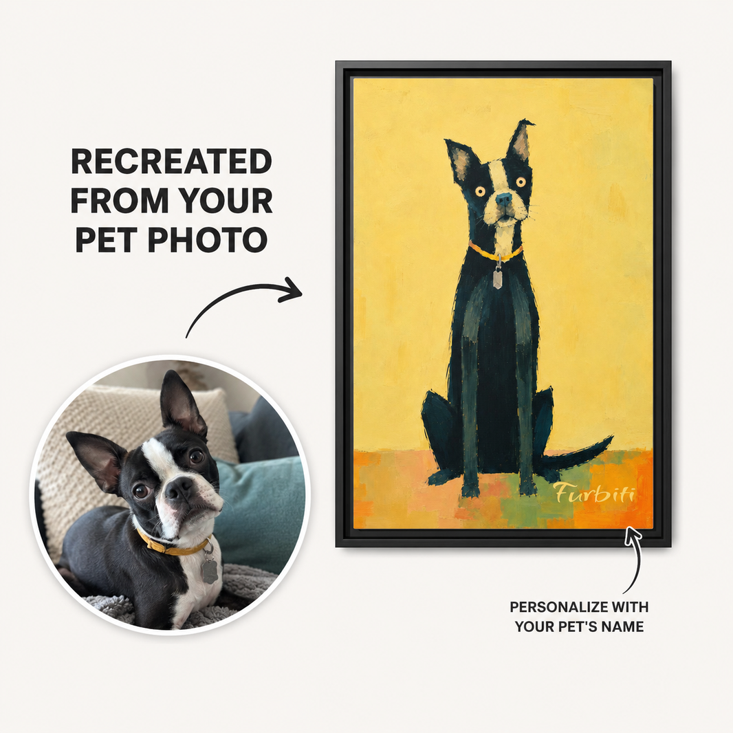 Yellow Pop Art Dog Portrait