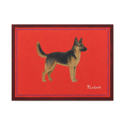 Red Schnauzer Landscape Canvas