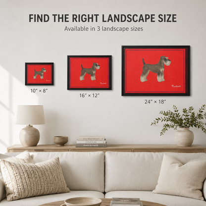 Red Schnauzer Landscape Canvas