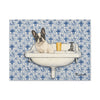 Blue Tile Bulldog Canvas