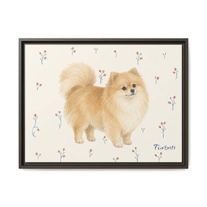 Cremefarbener Pomeranian auf Leinwand