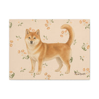 Floral Shiba Landscape Canvas