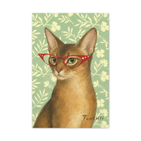 Green Floral Cat Portrait